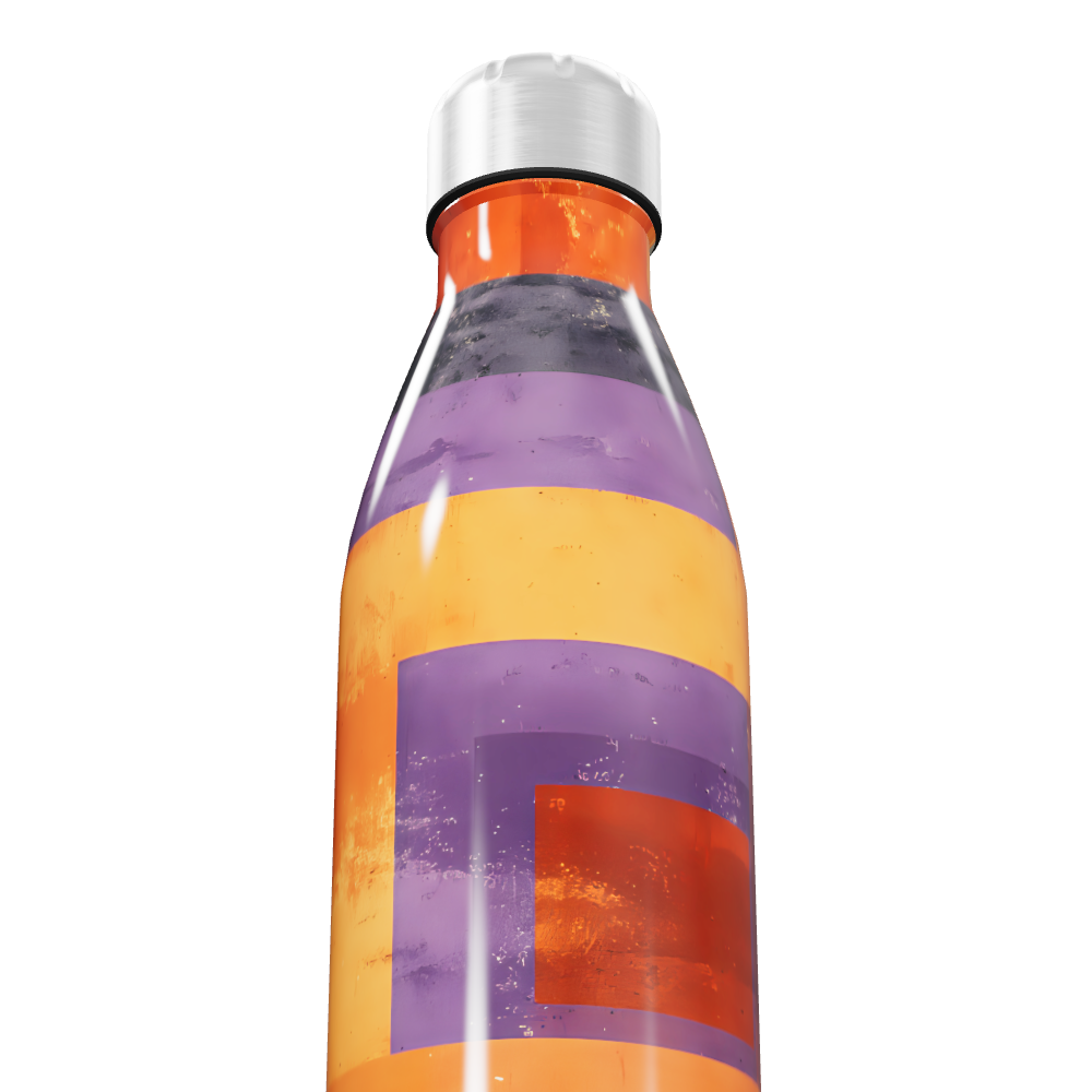 Garrafa Inox - Colorida com Listras Geométricas