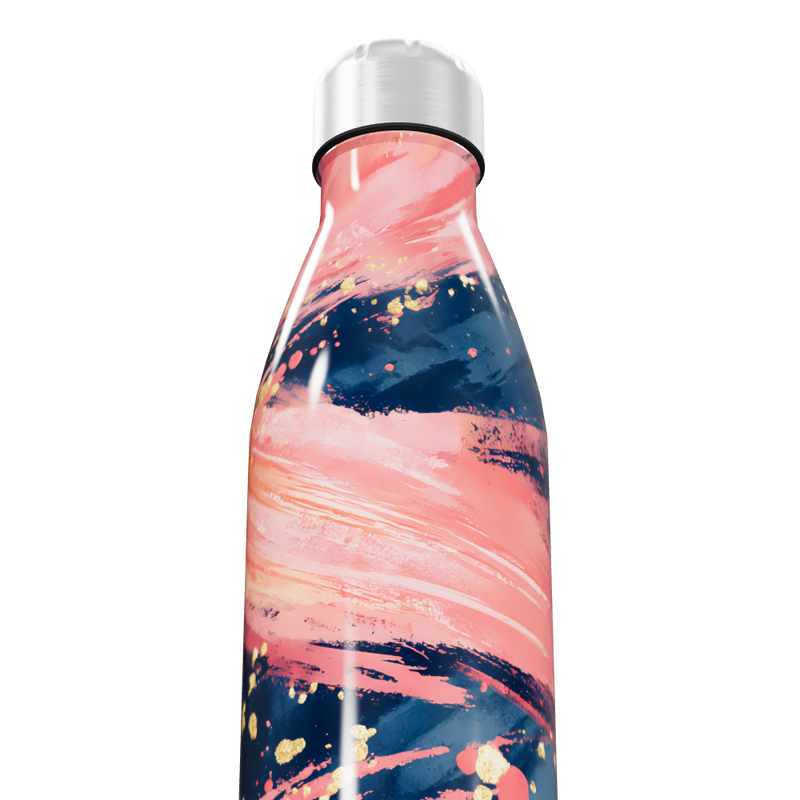 Garrafa Inox - Estampa Abstrata Colorida