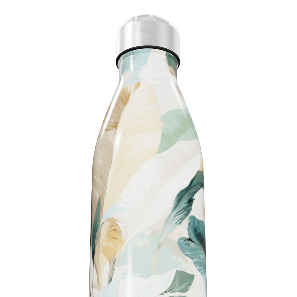Garrafa Inox - Estampa Folhagem Colorida
