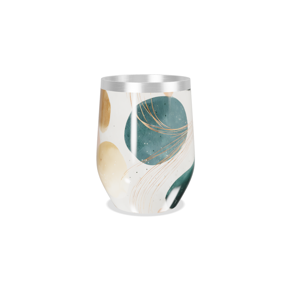 Copo Térmico Slim - Verde Abstrato Aço Inox