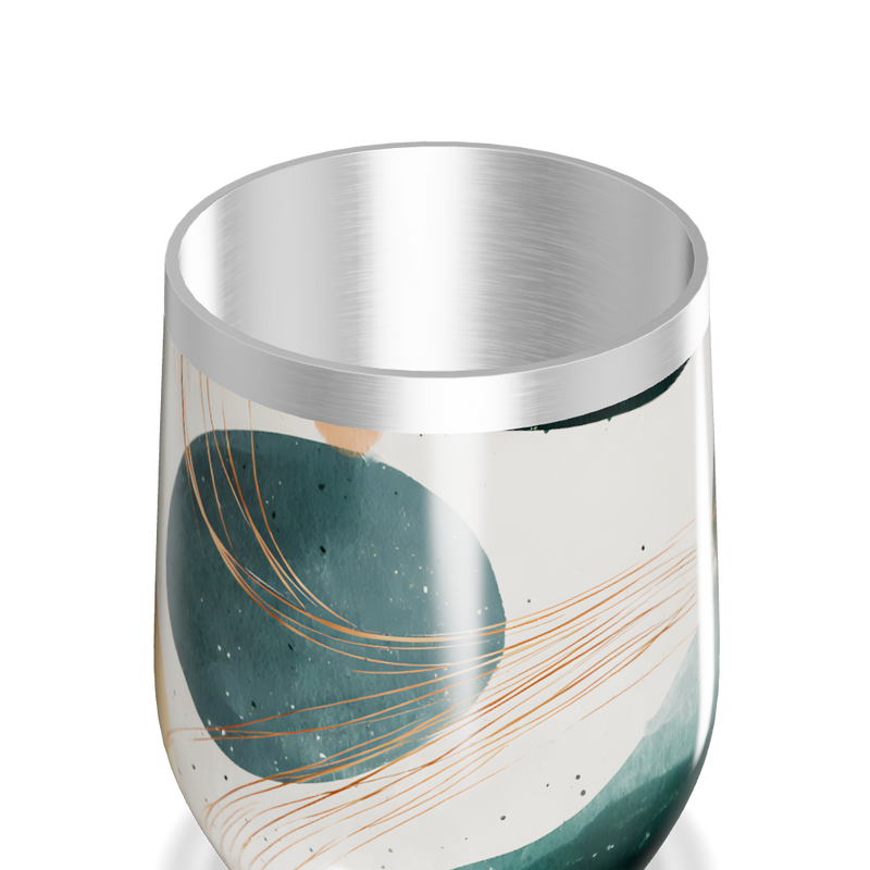 Copo Térmico Slim - Verde Abstrato Aço Inox