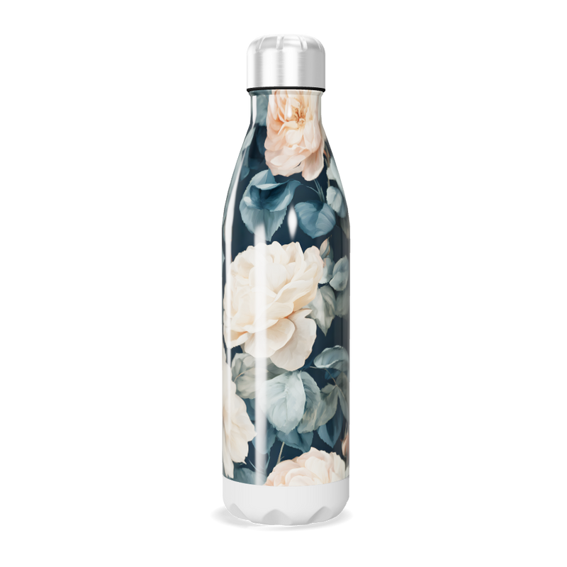Garrafa Inox - Floral Azul Bege