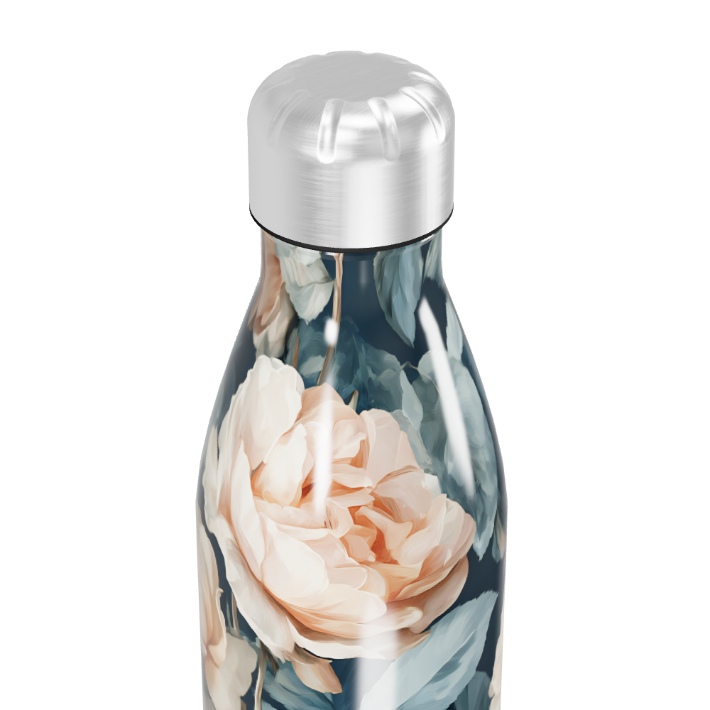 Garrafa Inox - Floral Azul Bege