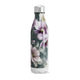 Garrafa Inox - Floral com Fundo Cinza