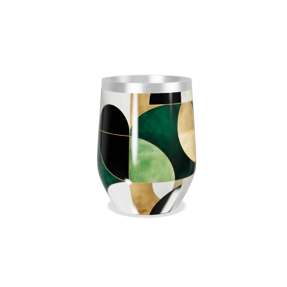 Copo Térmico Slim - Folhas Douradas e Verdes