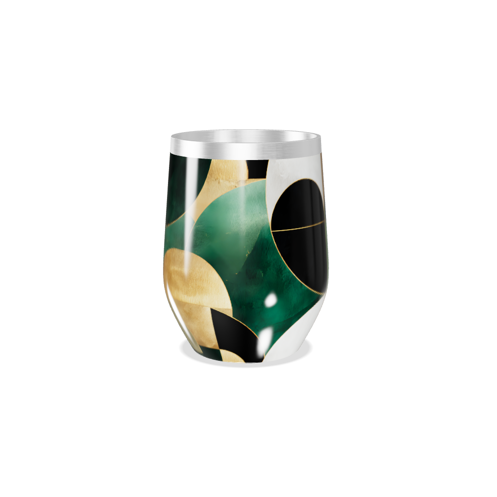 Copo Térmico Slim - Folhas Douradas e Verdes