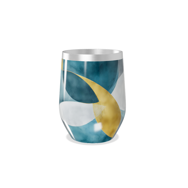 Copo Térmico Slim - Abstrato Azul Dourado