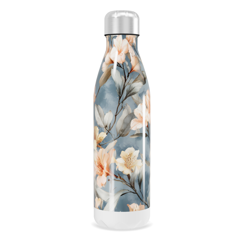 Garrafa Inox - Floral azul 500ml