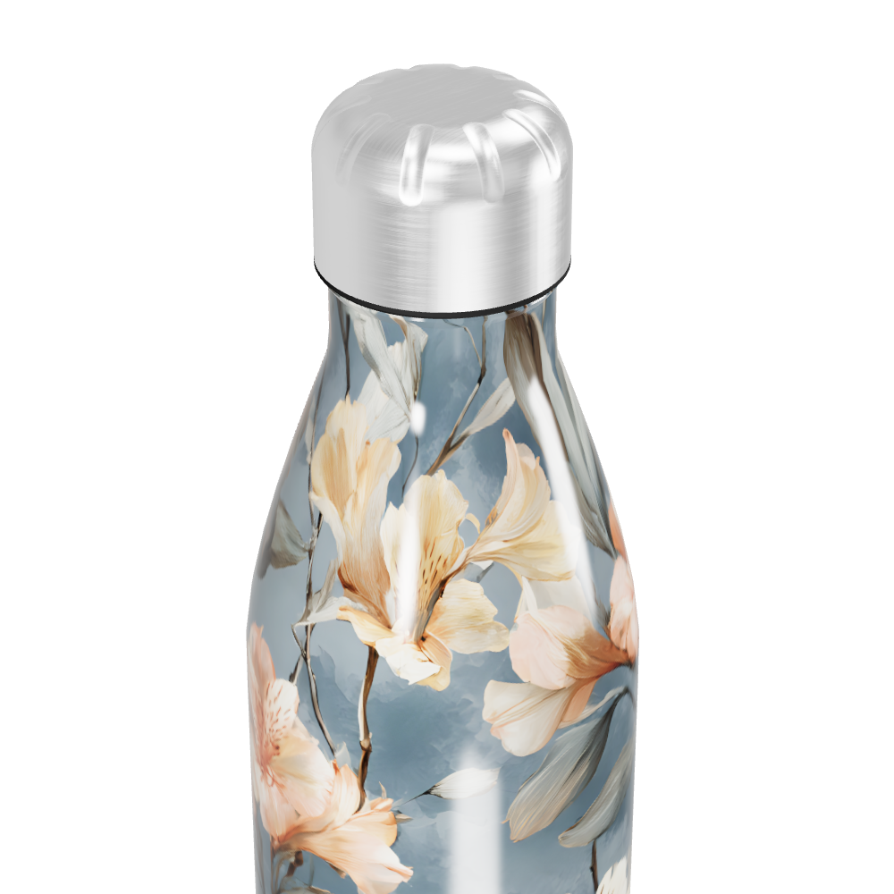 Garrafa Inox - Floral azul 500ml