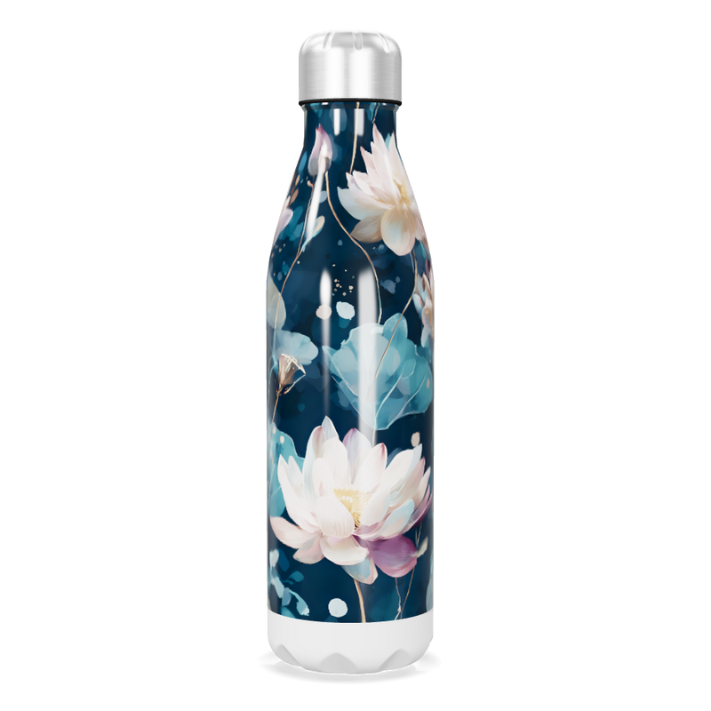 Garrafa Inox - Floral Azul