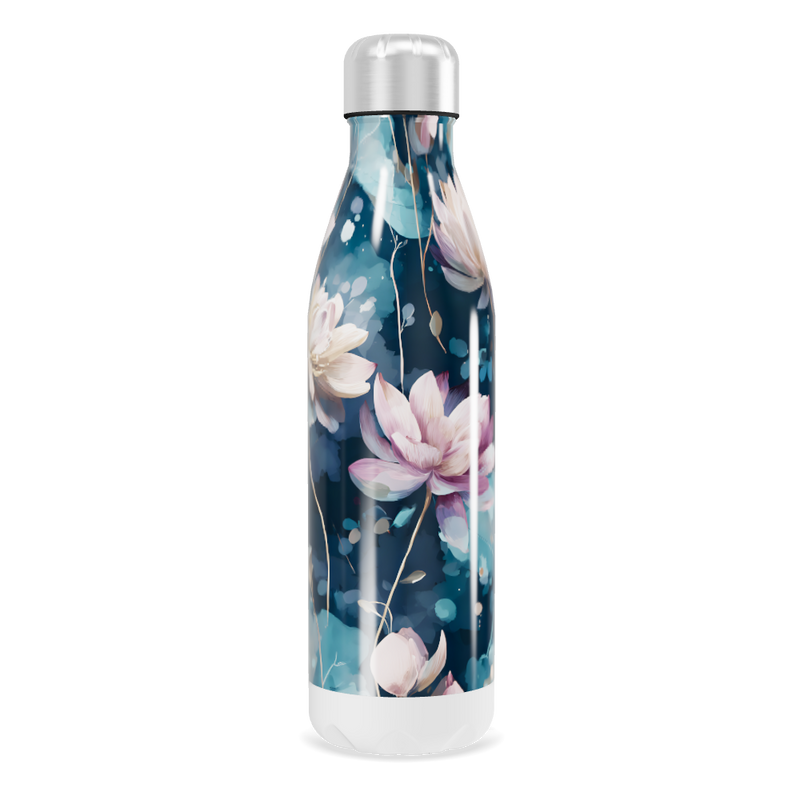 Garrafa Inox - Floral Azul