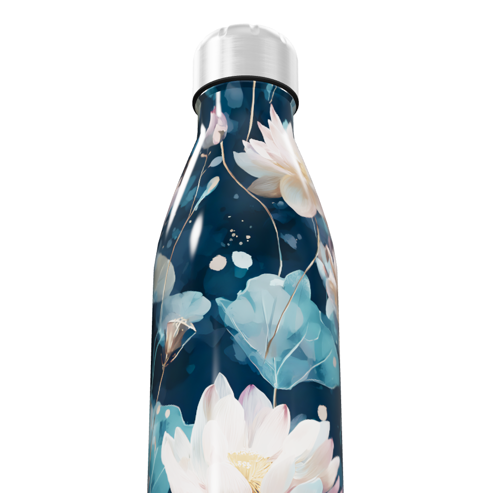 Garrafa Inox - Floral Azul
