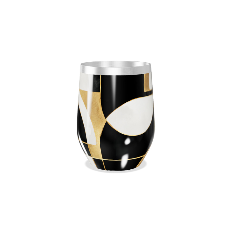 Copo Térmico Slim - Preto e Dourado Abstrato