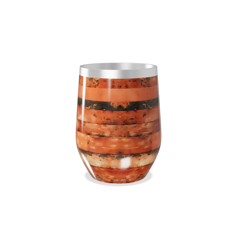 Copo Térmico Slim - Listras Terracota Aço