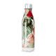 Garrafa Inox - Floral com tampa prata