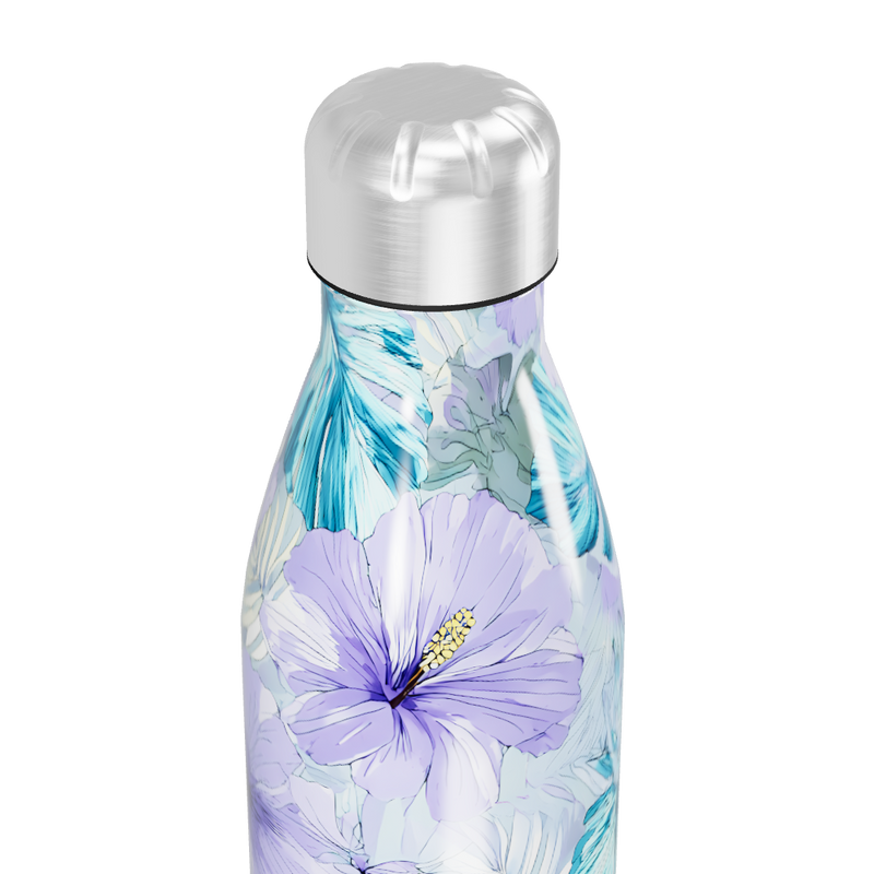 Garrafa Inox Floral Azul Roxo