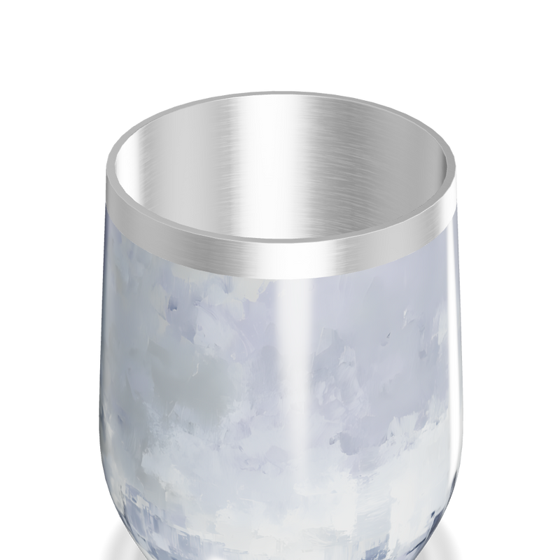 Copo Térmico Slim - Pintura Azul e Branco