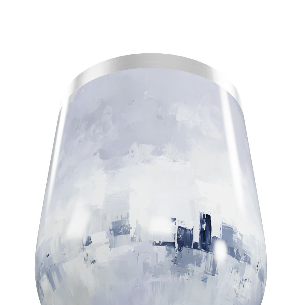 Copo Térmico Slim - Pintura Azul e Branco