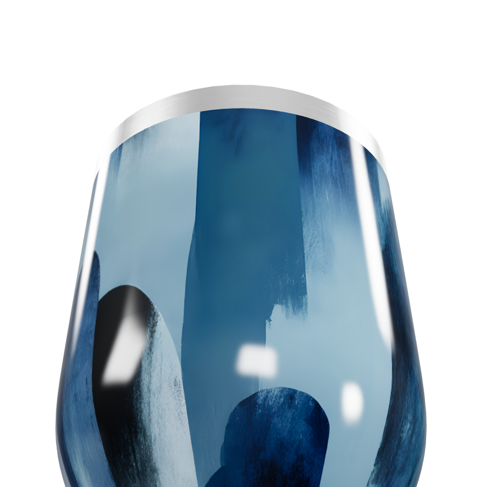 Copo Térmico Slim - Azul Aço Inox Abstrato