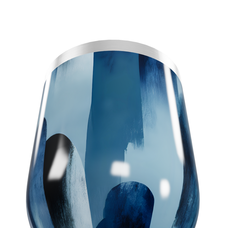 Copo Térmico Slim - Azul Aço Inox Abstrato