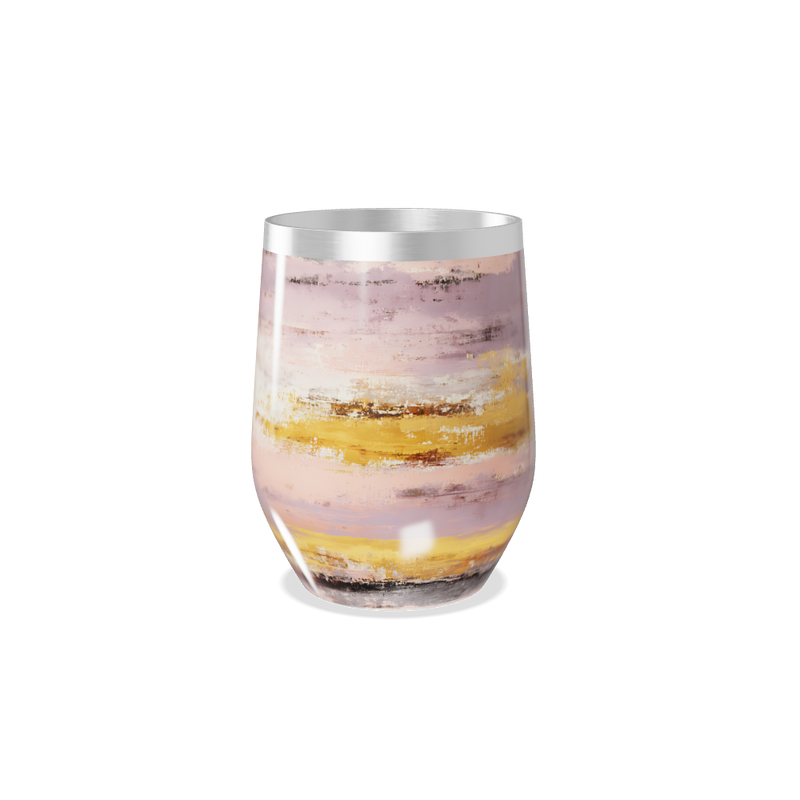 Copo Térmico Slim - Rosa e Amarelo Listrado