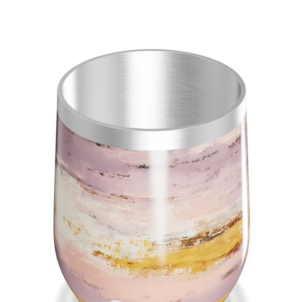 Copo Térmico Slim - Rosa e Amarelo Listrado