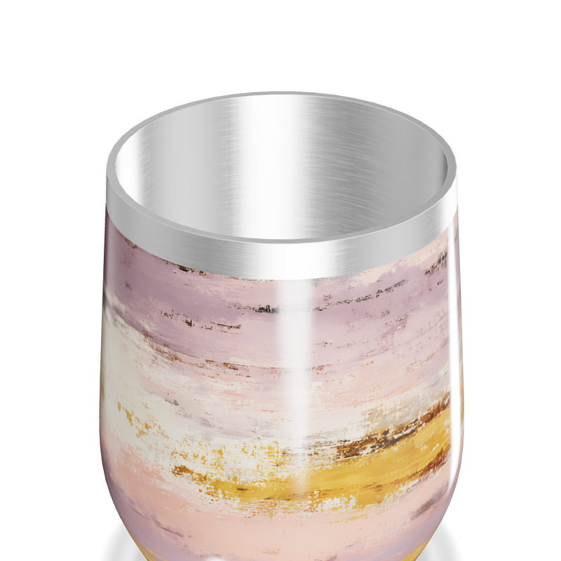 Copo Térmico Slim - Rosa e Amarelo Listrado