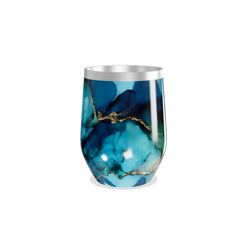 Copo Térmico Slim - Azul Mármore Inox