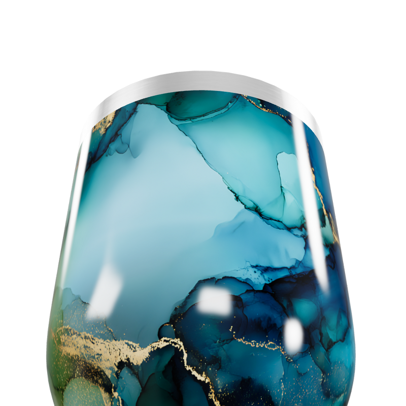 Copo Térmico Slim - Azul Mármore Inox