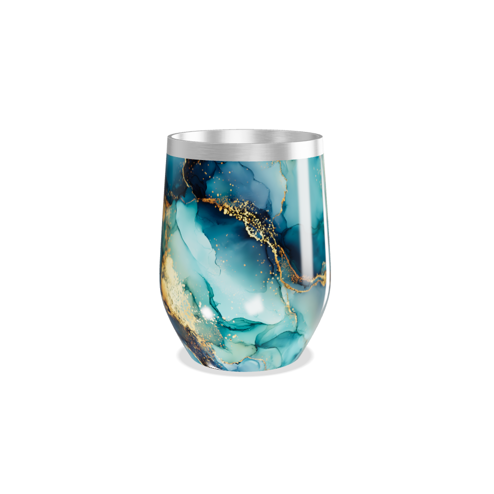 Copo Térmico Slim - Azul Mármore aço inox