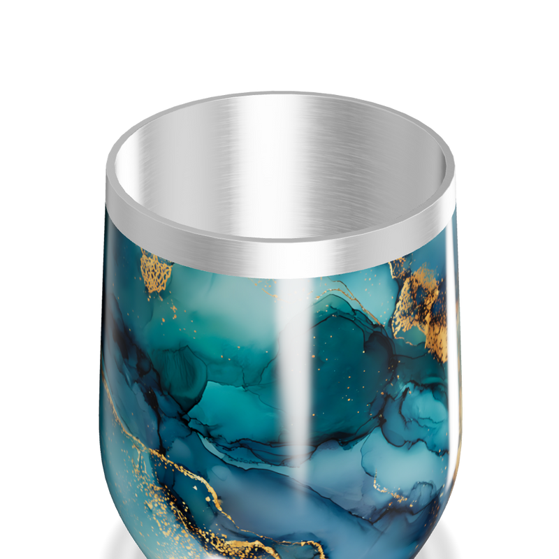 Copo Térmico Slim - Azul Mármore aço inox