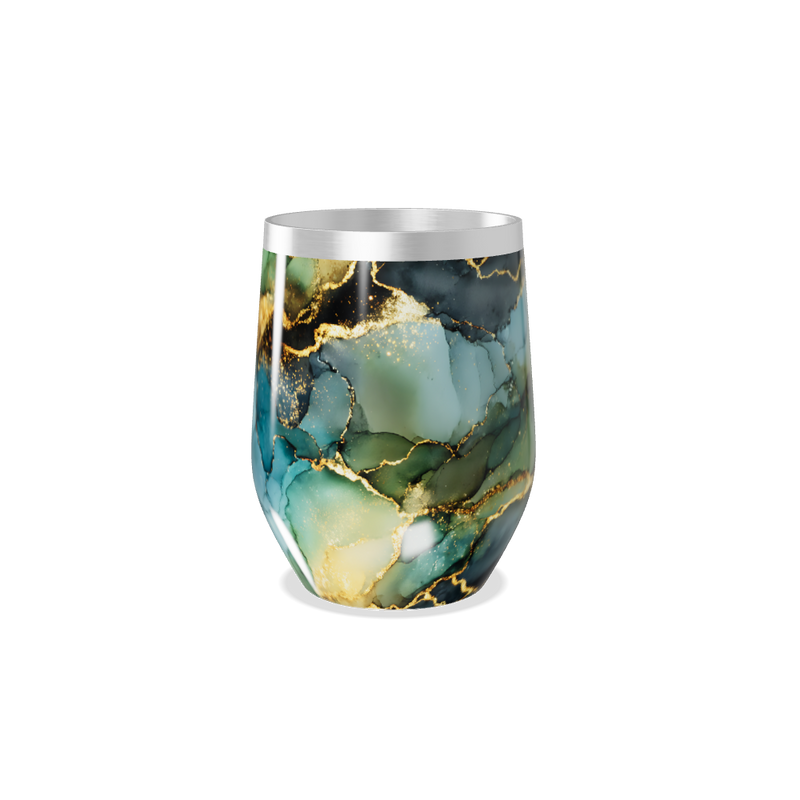 Copo Térmico Slim - Mármore Verde Dourado