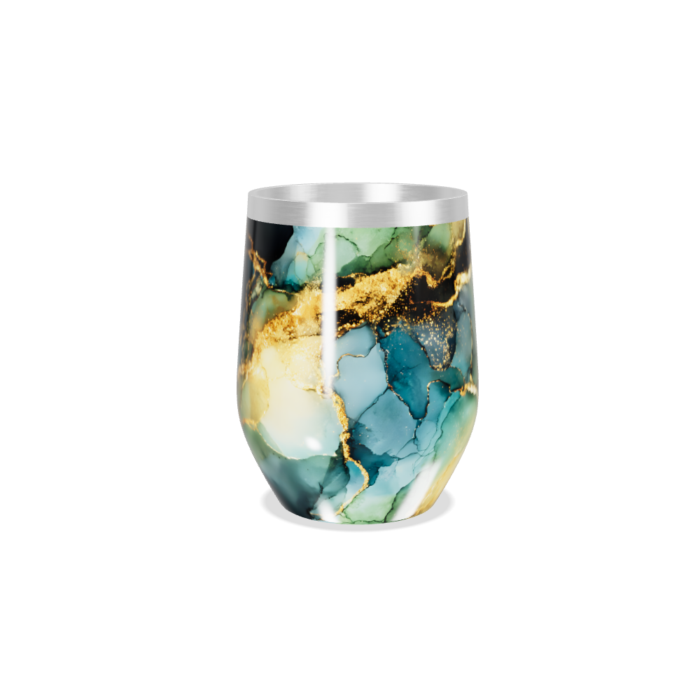 Copo Térmico Slim - Mármore Verde Dourado