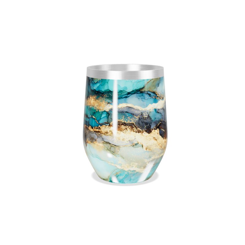 Copo Térmico Slim - Mármore Azul Inox