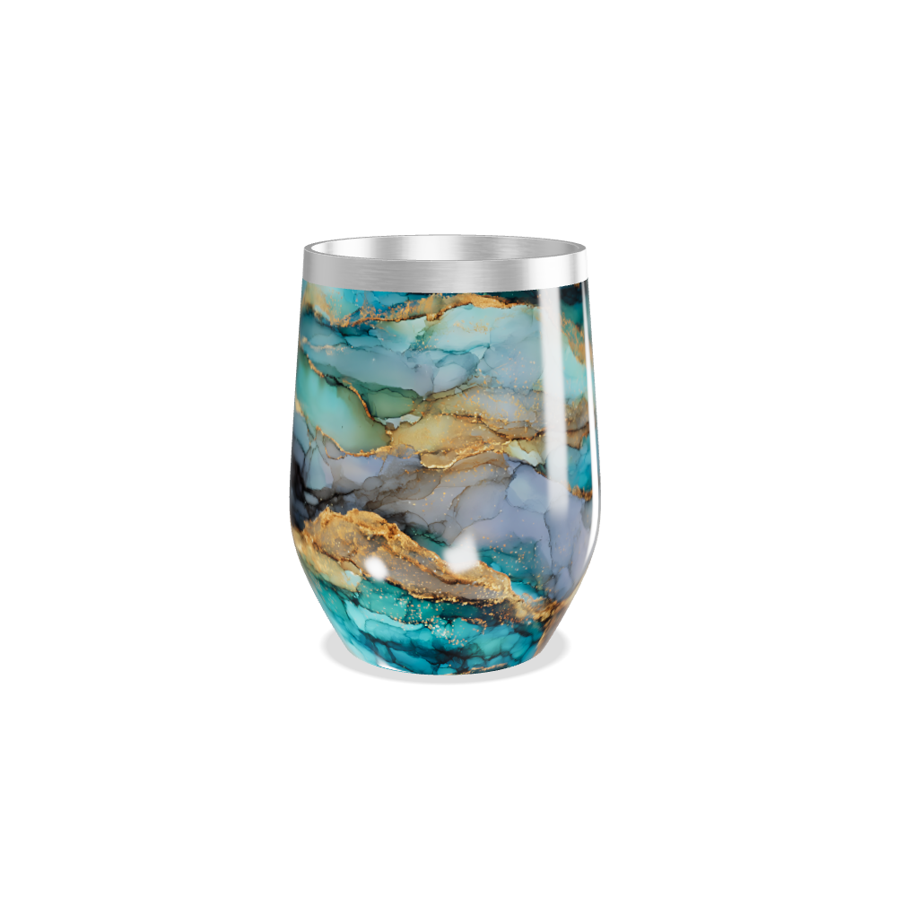 Copo Térmico Slim - Mármore Azul Inox