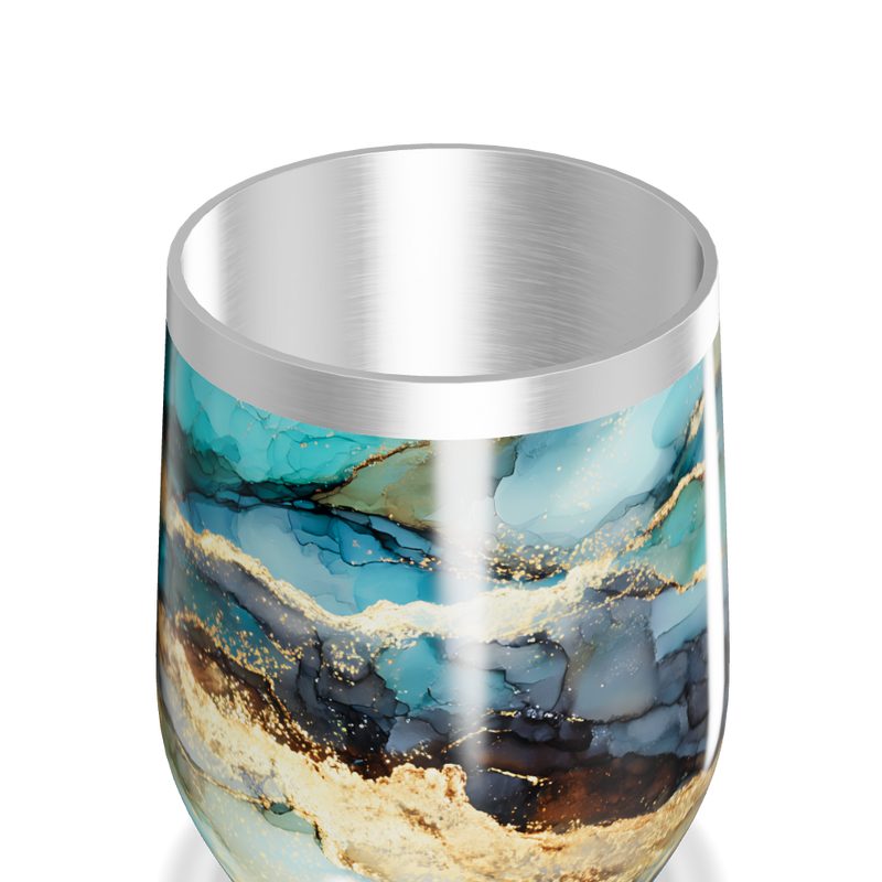 Copo Térmico Slim - Mármore Azul Inox