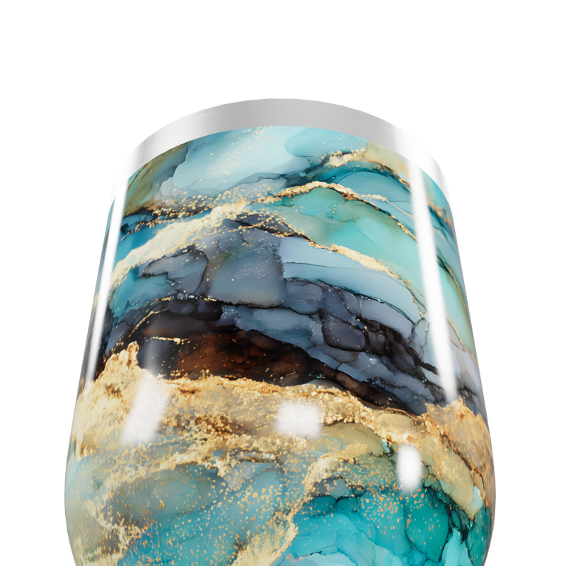 Copo Térmico Slim - Mármore Azul Inox