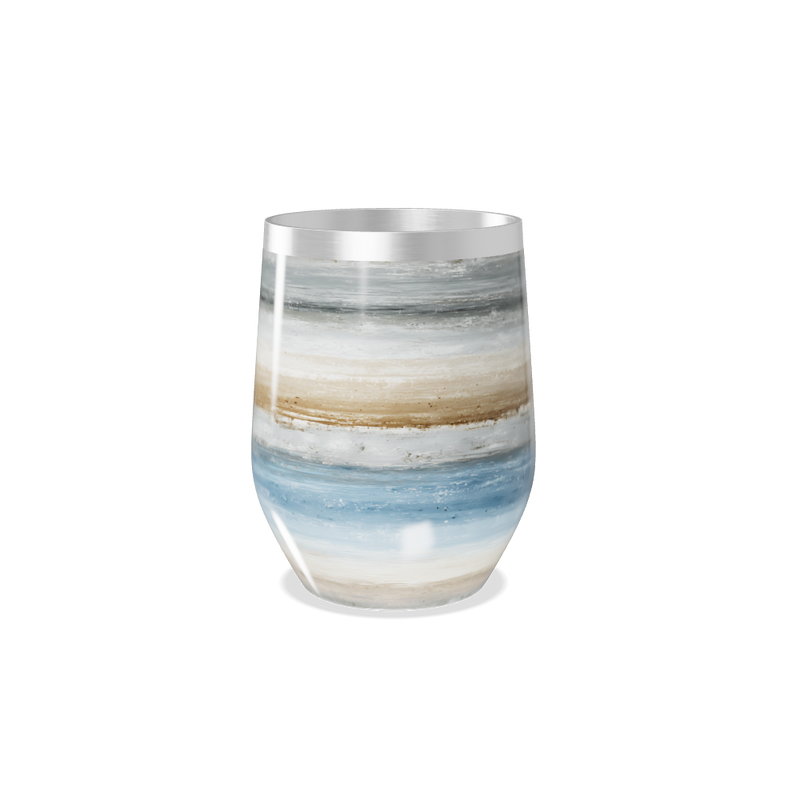 Copo Térmico Slim - Listrado Azul e Bege