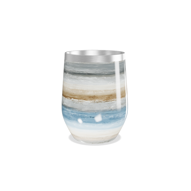 Copo Térmico Slim - Listrado Azul e Bege