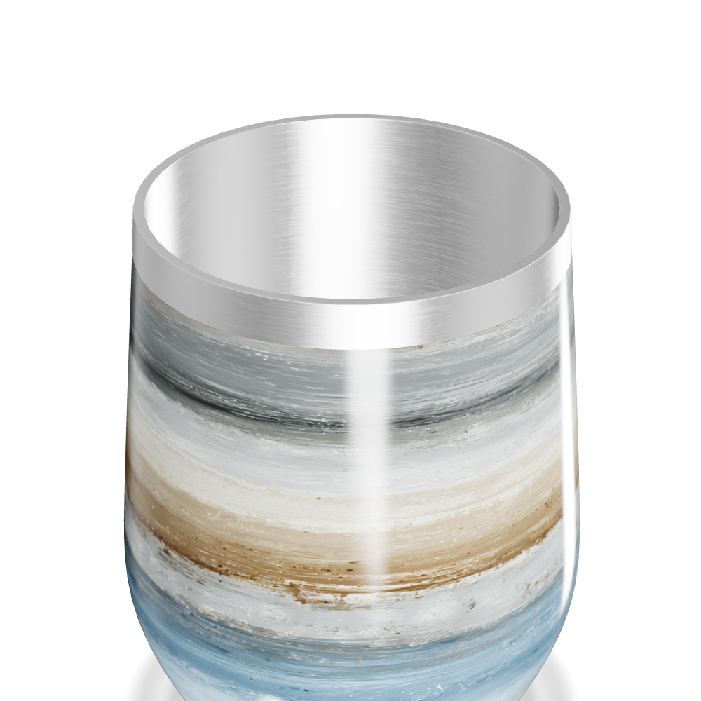 Copo Térmico Slim - Listrado Azul e Bege