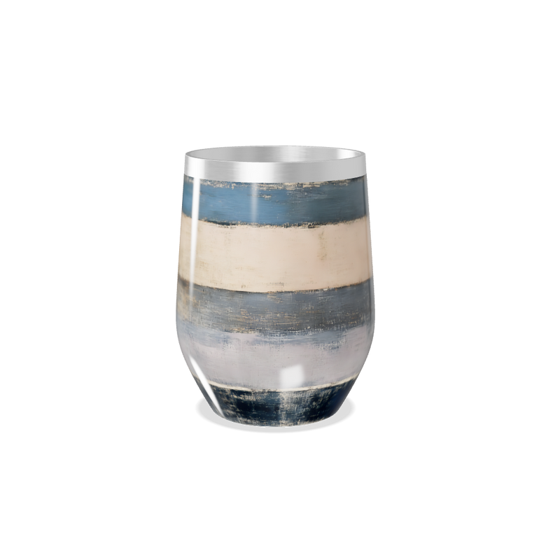 Copo Térmico Slim - Listras Azul e Bege