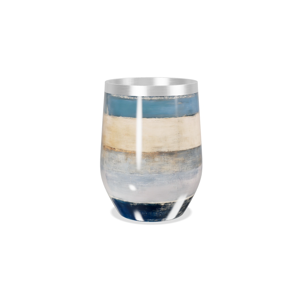 Copo Térmico Slim - Listras Azul e Bege