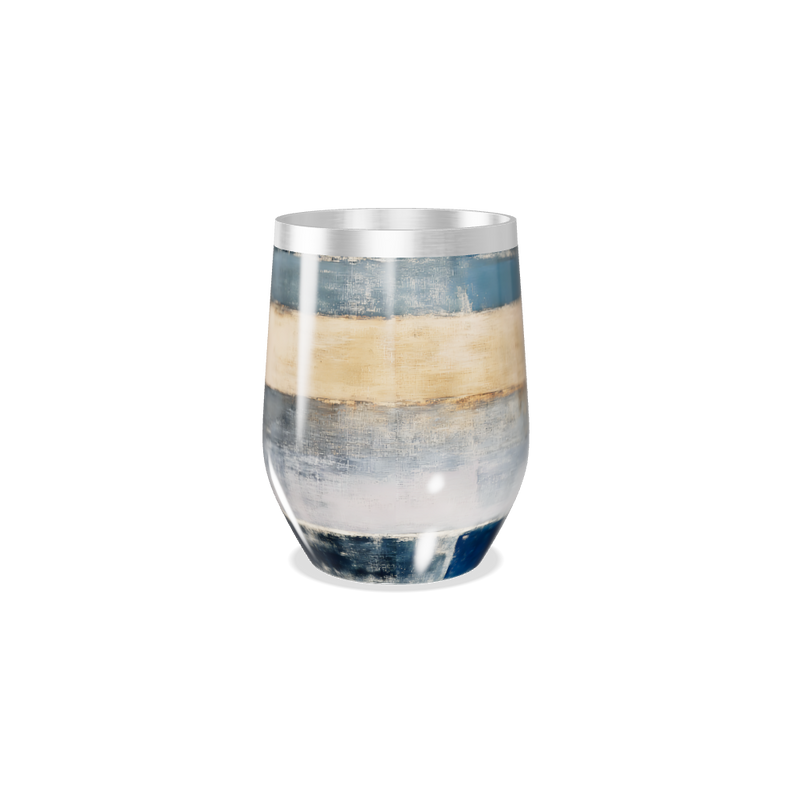 Copo Térmico Slim - Listras Azul e Bege