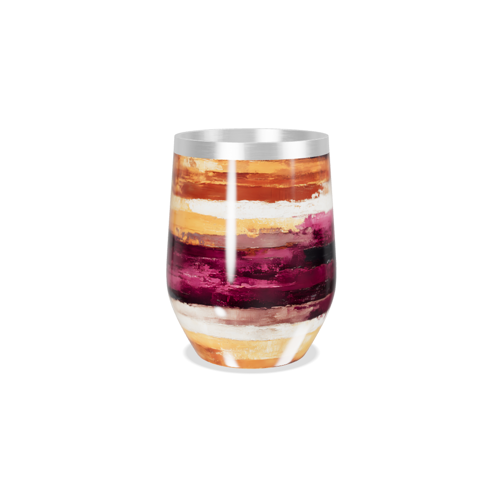 Copo Térmico Slim - Listrado Colorido Inox