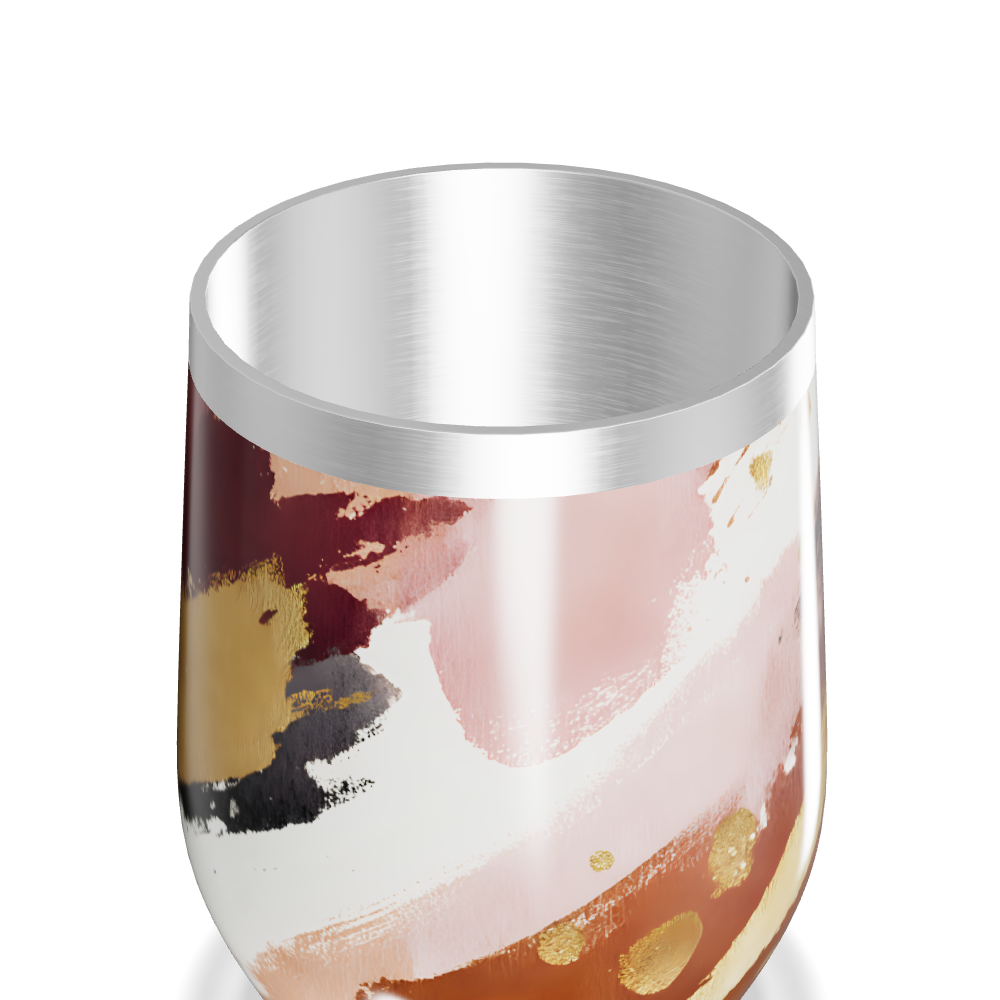 Copo Térmico Slim - Colorido com Dourado