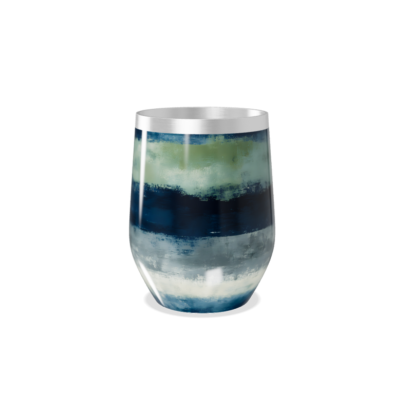 Copo Térmico Slim - Azul e Verde Listrado