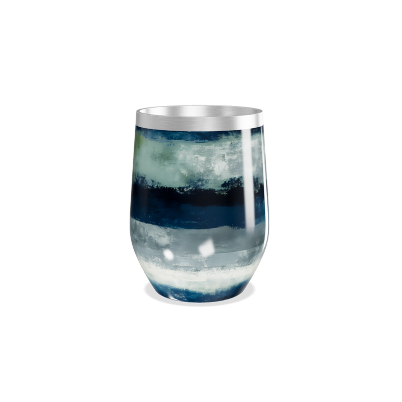 Copo Térmico Slim - Azul e Verde Listrado