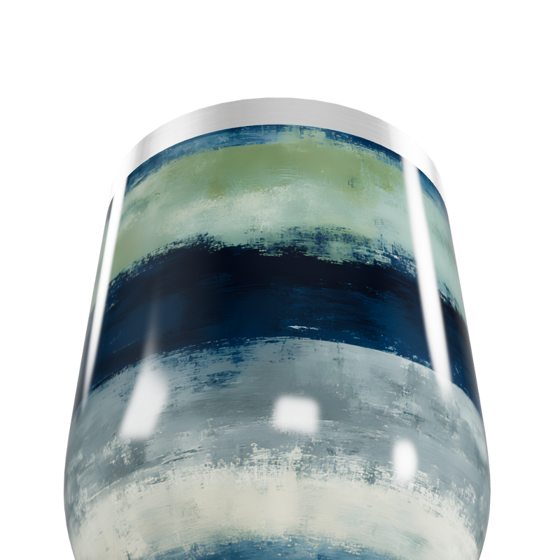 Copo Térmico Slim - Azul e Verde Listrado