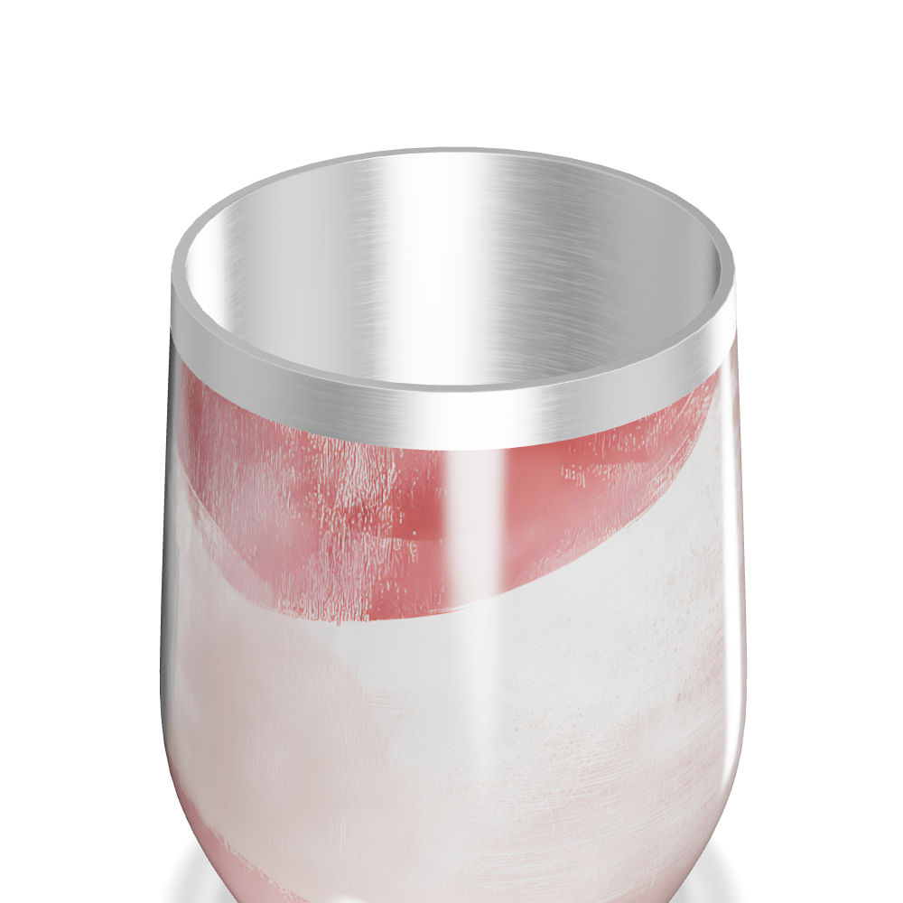 Copo Térmico Slim - Rosa com Faixa Branca