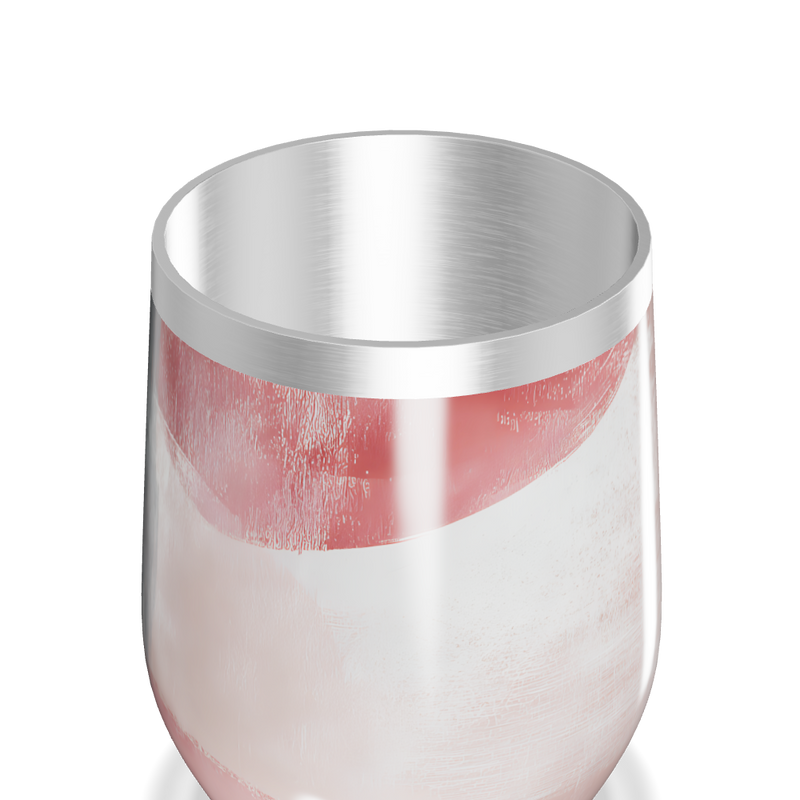 Copo Térmico Slim - Rosa com Faixa Branca